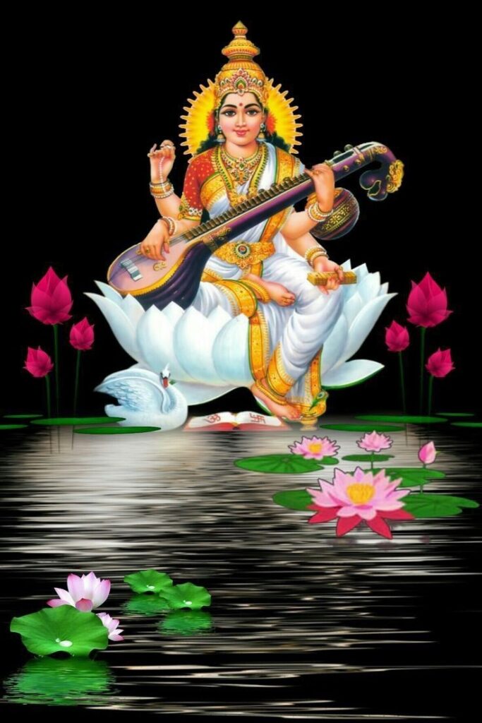 Saraswati Puja editing background download 2024